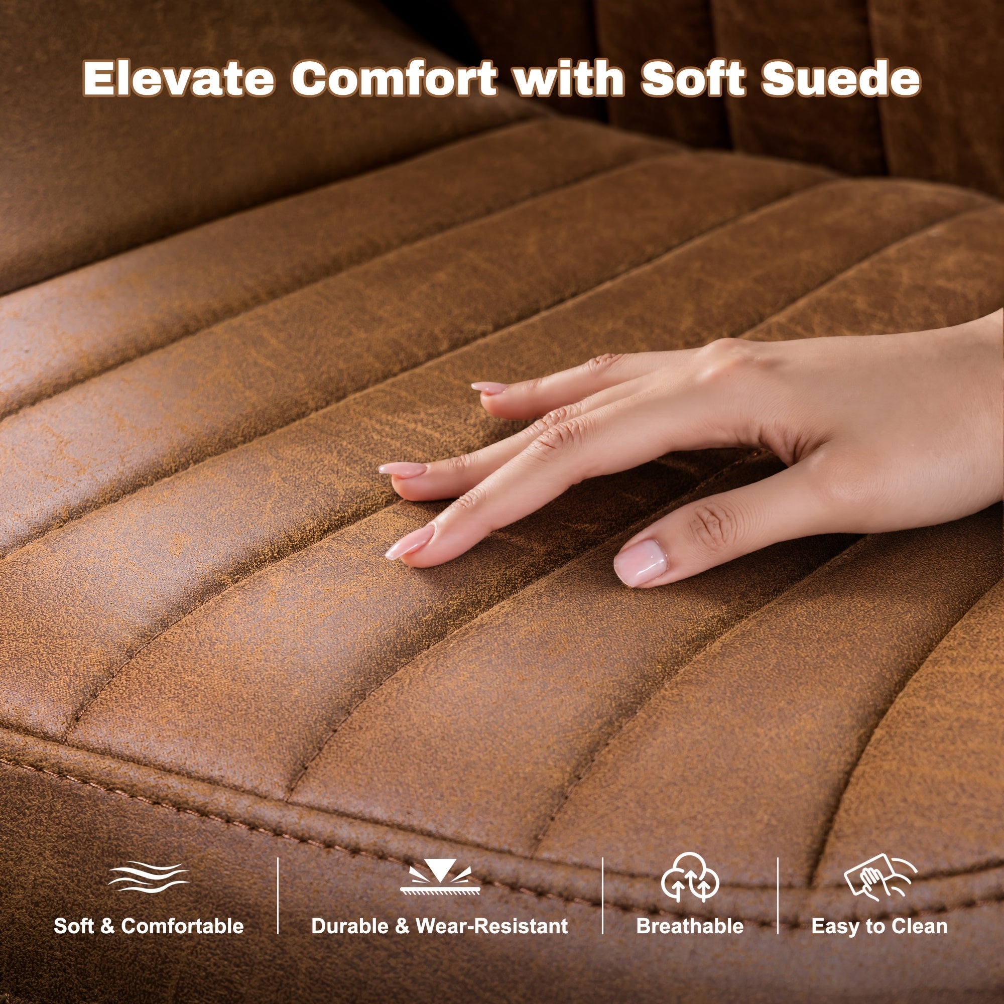 Ergonomic Executive Office Chair - High Back Suede Desk Chair with Lumbar Support, Side Pockets, and 5-Wheel Base for Comfortable Workspace, 400LBS Capacity