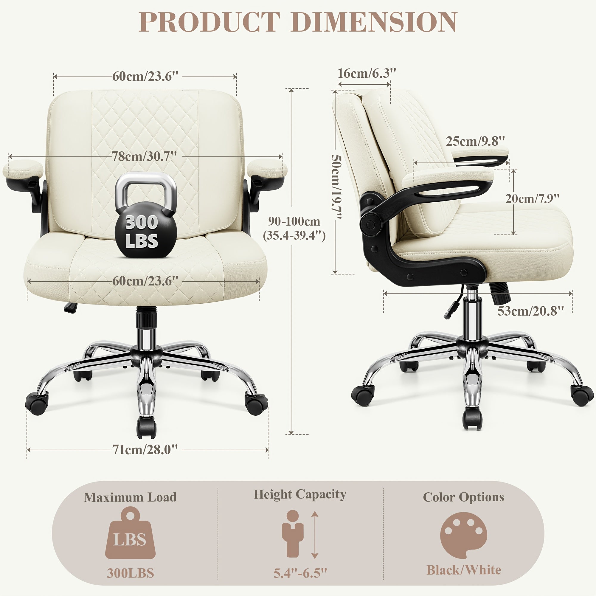 Kerdom'S Innovative Office Chair Features a 3-In-1 Design with a Flip Backrest, Made from Faux Leather. This Ergonomic Chair Is Adjustable in Height, Tilts, And Swivels, Making It Suitable for Home Offices. It Includes Flip-Up Arms