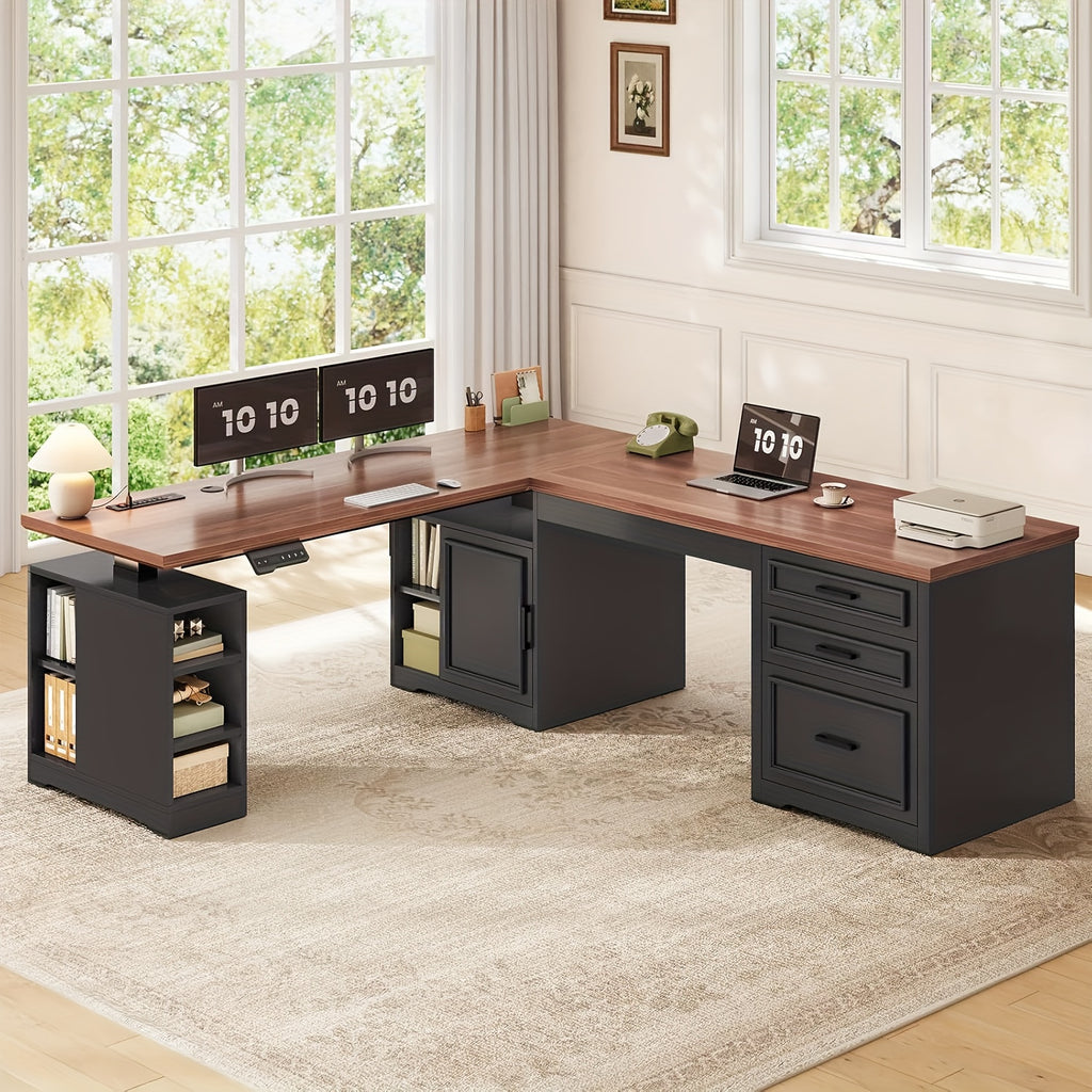Farmhouse L-Shaped Standing Desk | 110\