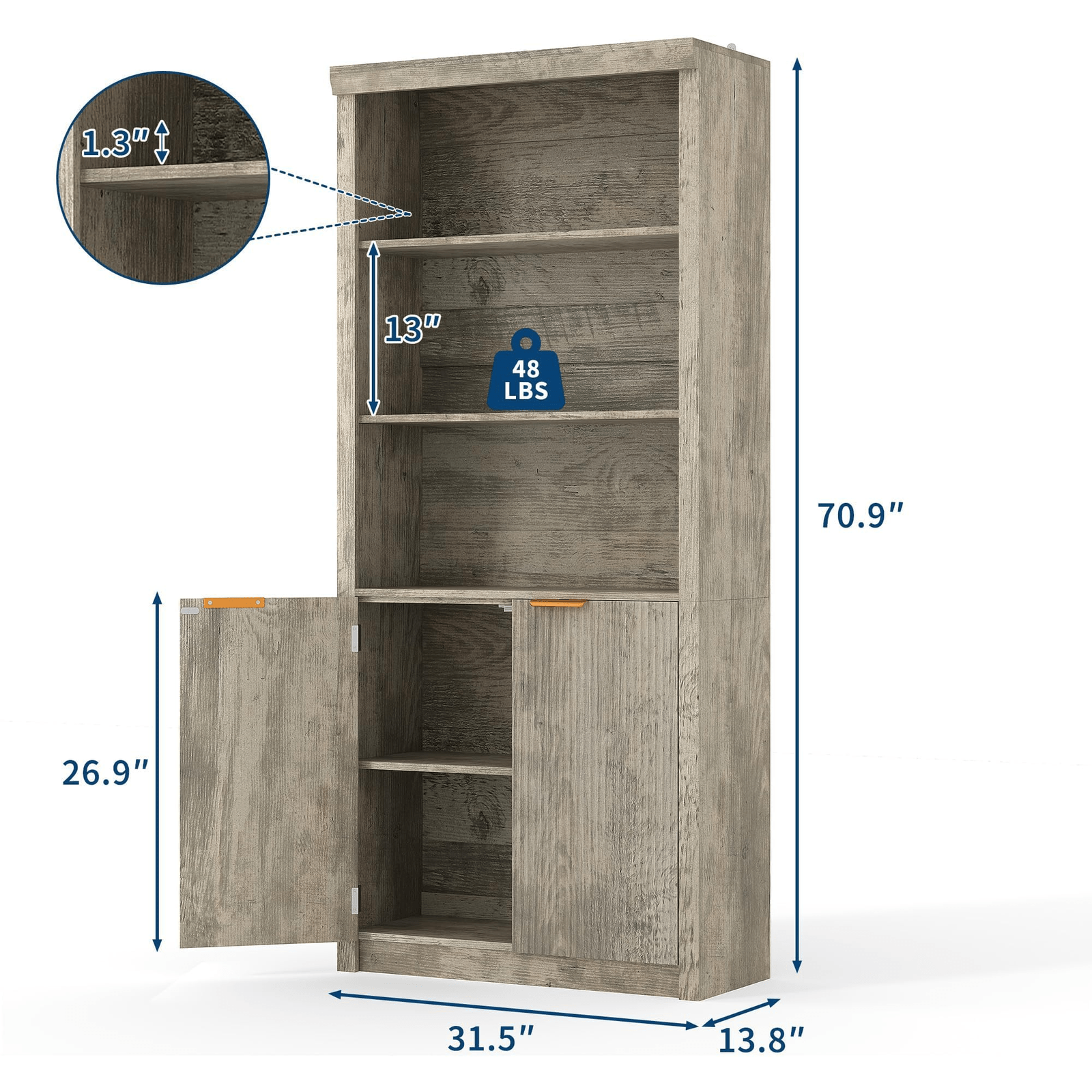 High-Quality Storage Cabinet Grey 31. 5\