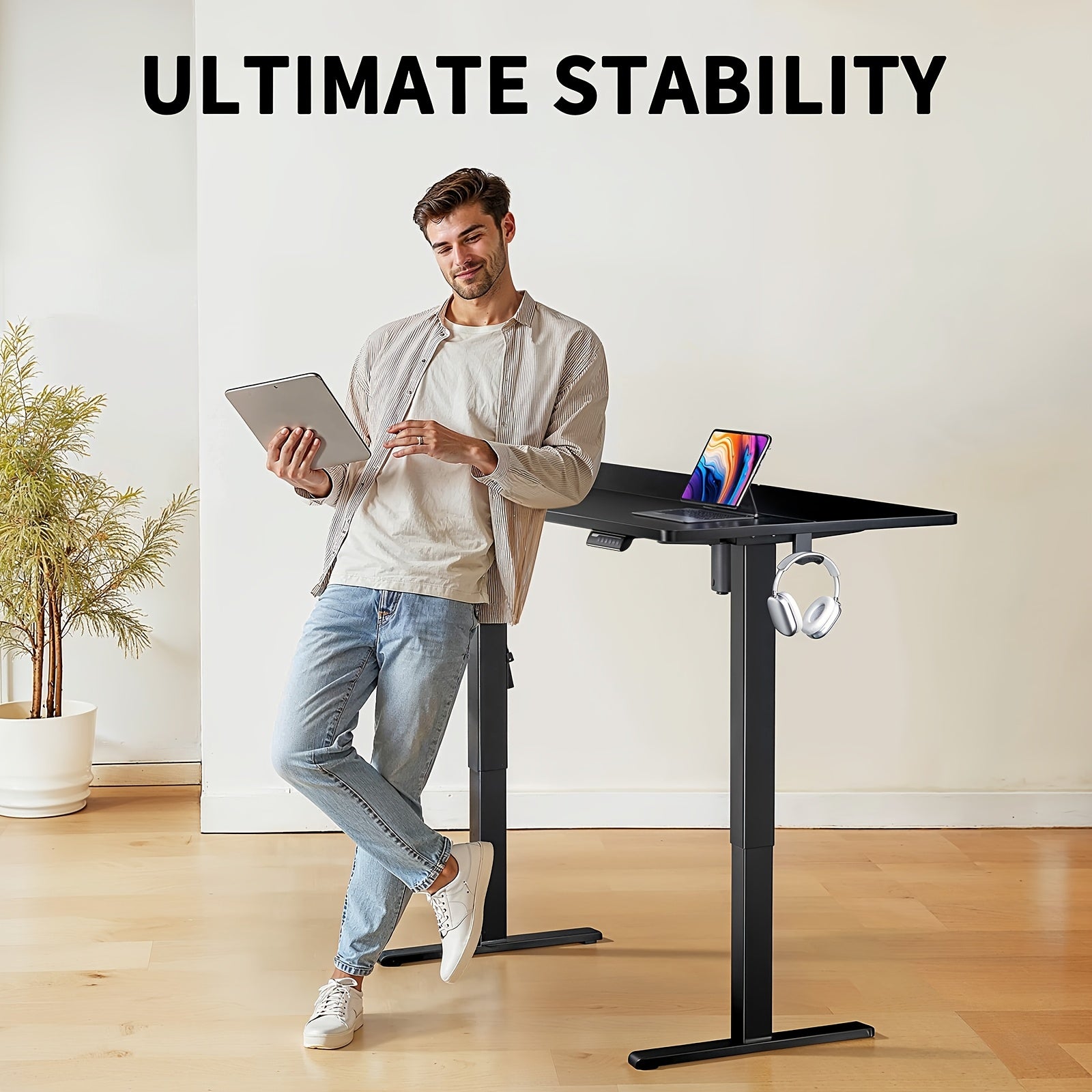 UP TO 40% OFF 63\u002F55\u002F48 Inch Adjustable Height Electric Lift Desk, Ergonomically Designed Office Desk, Gaming Desk, Suitable For Home Offices, Cafes, Restaurants, Electric Standing Table, Easter Gift