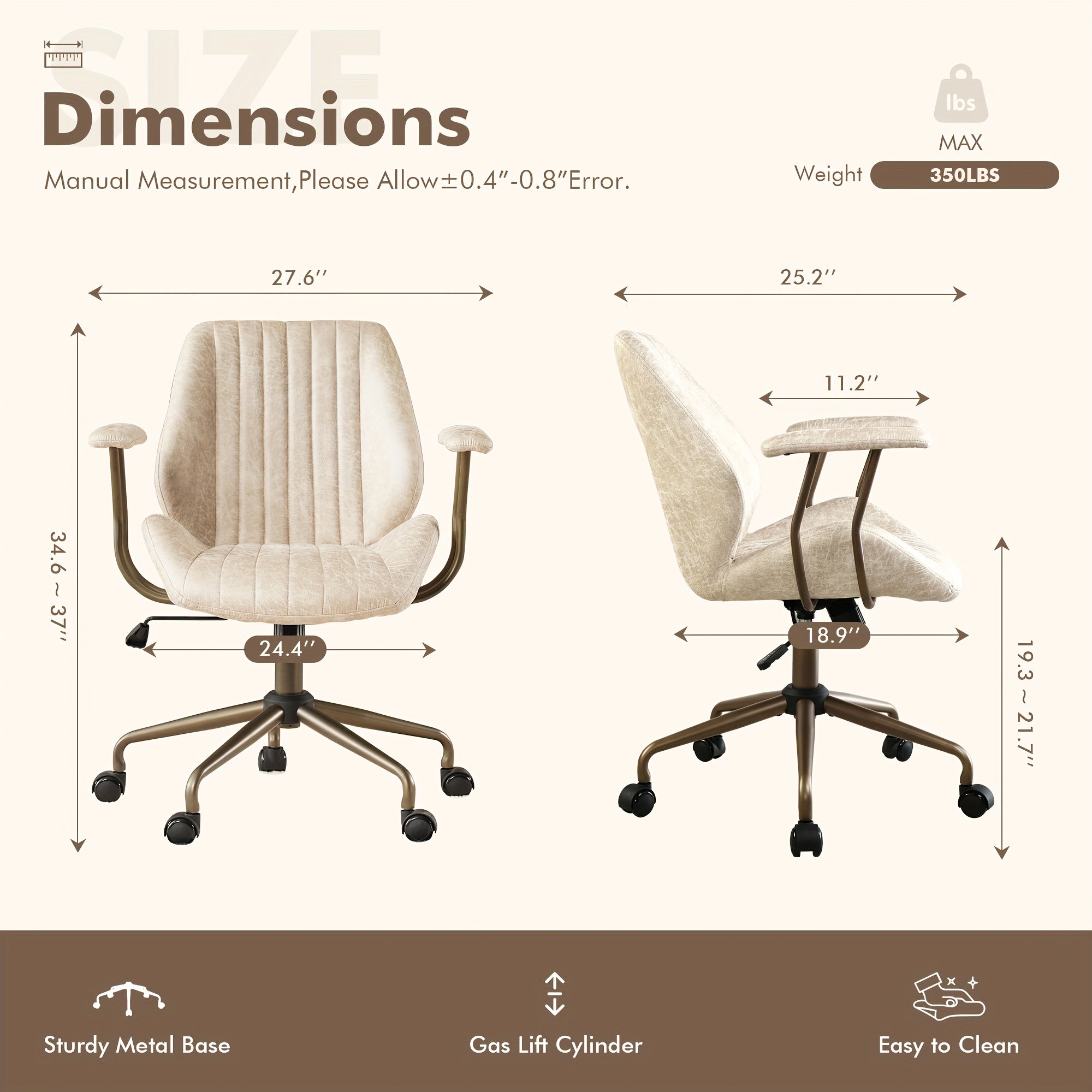 High-Quality Vintage Suede Upholstered Chair for Home Office, Designed for Ergonomic Support And All-Day Comfort with Adjustable Height, Rotating Base, And Lumbar Support, Ideal for Bedroom And Office Use