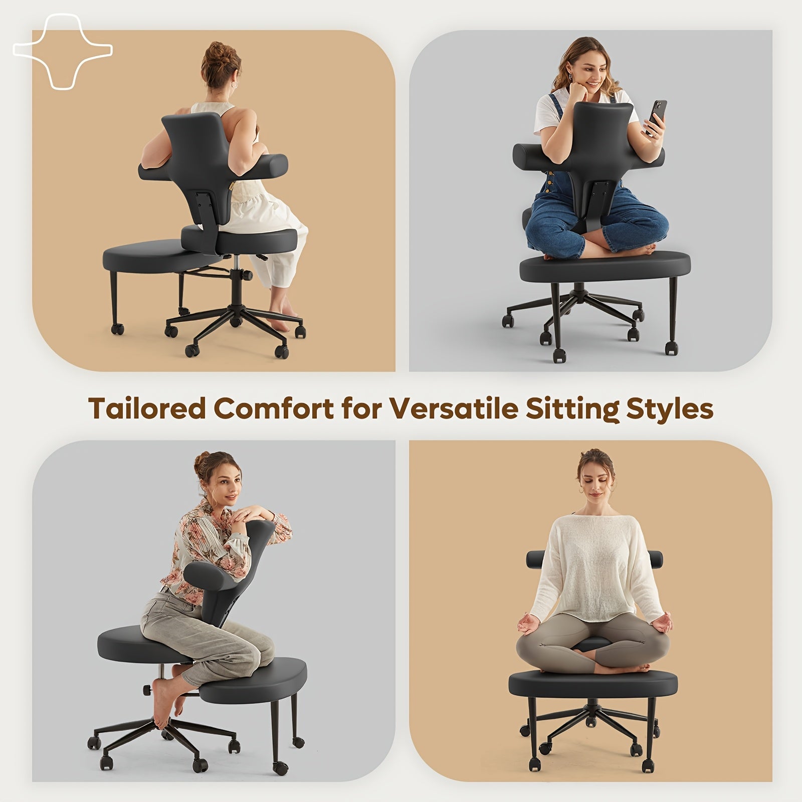 2026 Upgrade Ergonomic Office Chair Pro Max, Extra Wide Cross Legged Desk Chair With Retractable Footrest & Adjustable Height\u002FSeat Depth, Reversible Seat For ADHD\u002FMeditation, All-Day Comfort Computer Chair(Cross-Back Relaxation Technology)